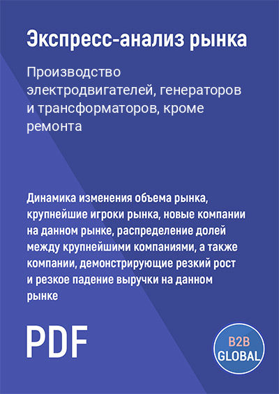 Маркетинговый анализ рынка «Производство электродвигателей, генераторов и трансформаторов, кроме ремонта»