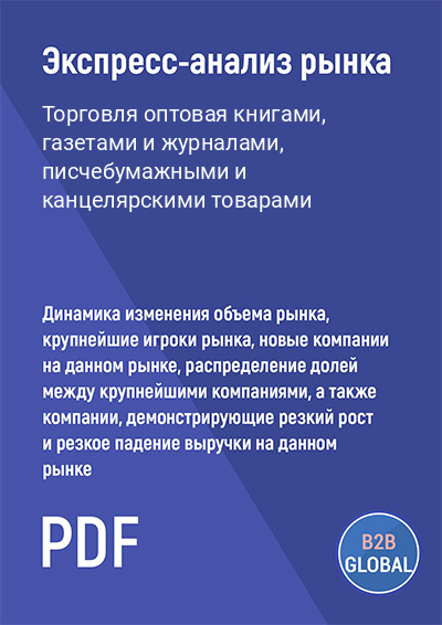 Маркетинговый анализ рынка «Торговля оптовая книгами, газетами и журналами, писчебумажными и канцелярскими товарами»